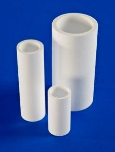 PTFE filter elements sintered from pure PTFE granules