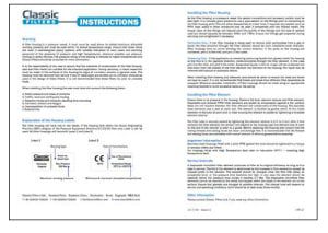 Instructions for filter housing