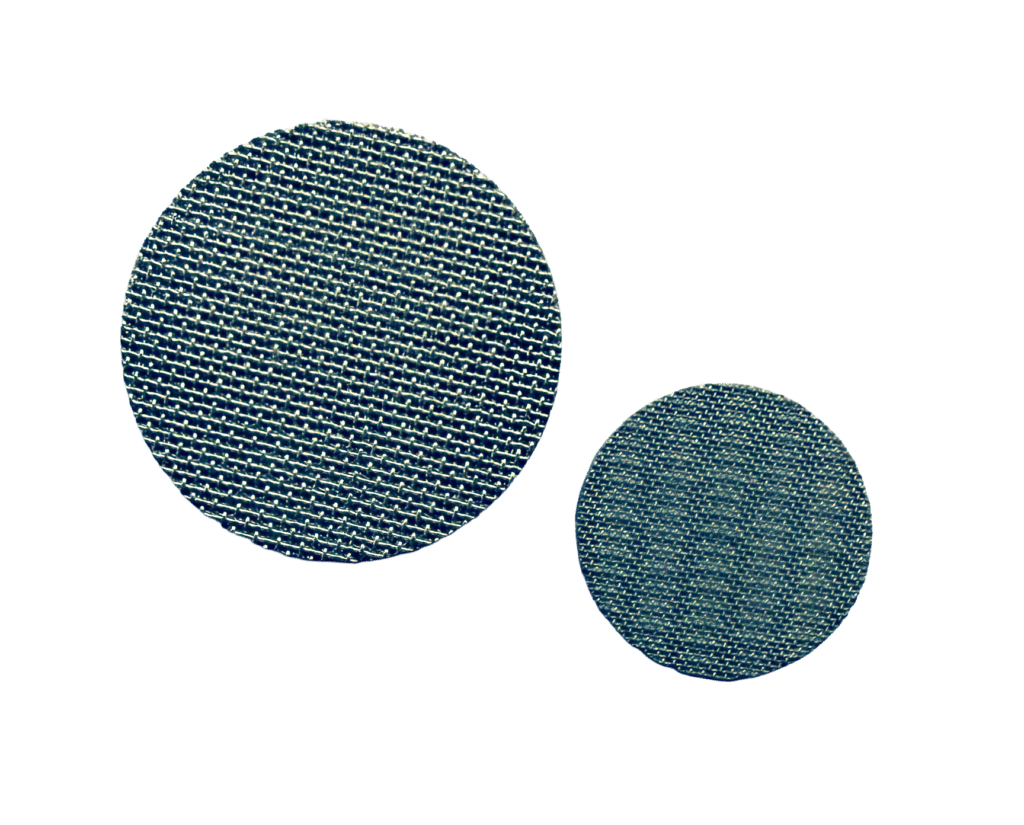 Stainless steel filter discs used in the inlet port of a pressure regulator