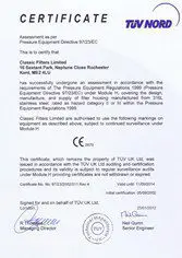 Сертификат PED 2014/68/EU